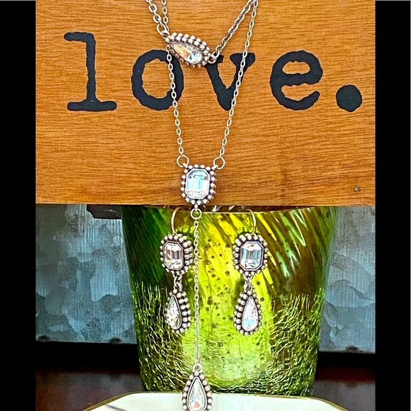 Brighton Jewelry - Brighton”TWINKLE ELITE” Crystal lariat Necklace Bracelet Earrings